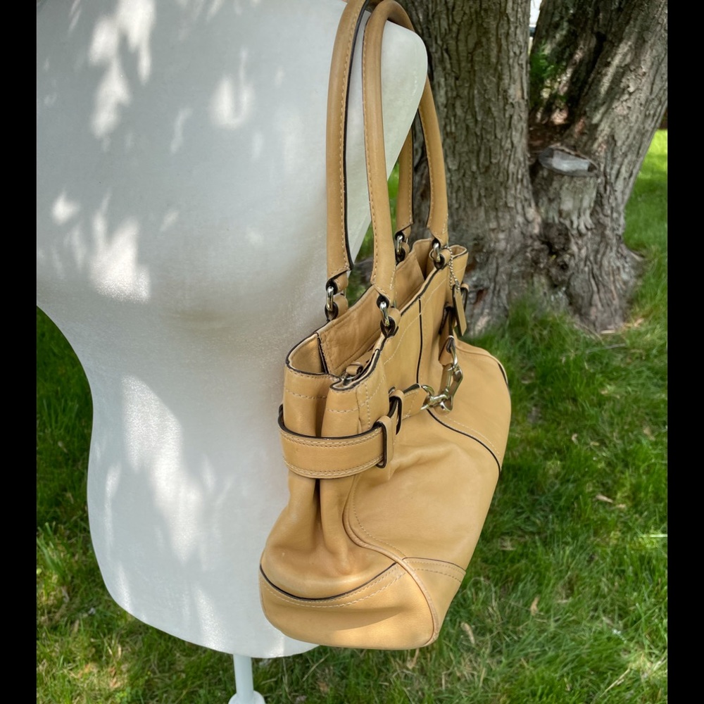 Coach’s Vintage Tan Belted Genuine Leather Satchel - Picture 3 of 16